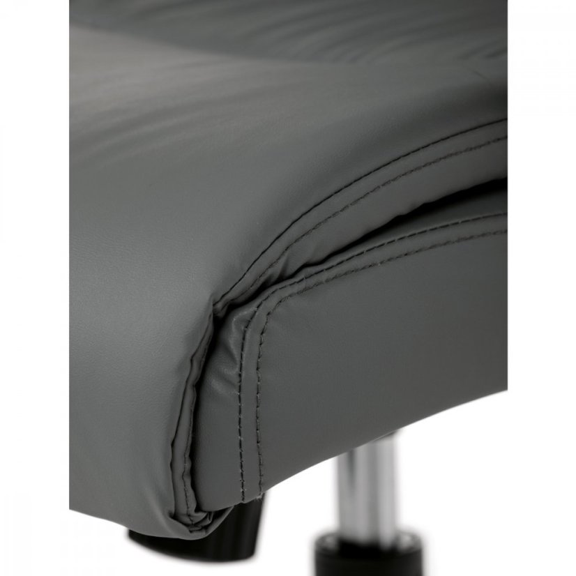 Kancelářské křeslo HOLMES — kov, ekokůže, šedá Autronic