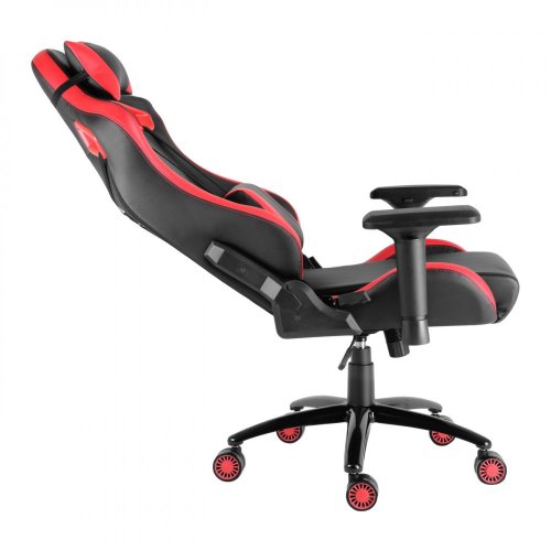 Herní židle IRON XXL — PU kůže, černá / červená, nosnost 140 kg