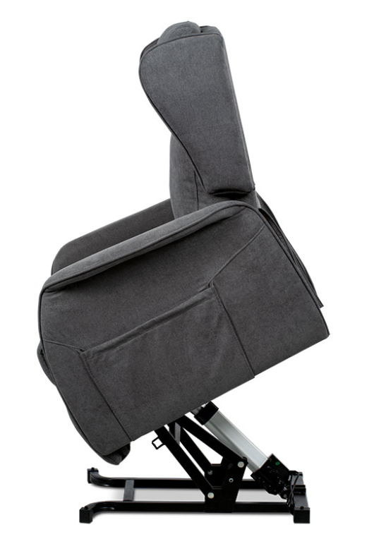 TV křeslo ušák SANDUR s elektrickým polohováním — šedá látka, kov Autronic