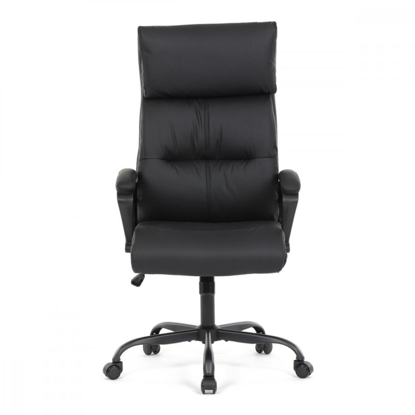 Kancelářské křeslo HOLMES — kov, ekokůže, černá Autronic