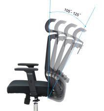 Kancelárska ergonomická stolička FORLI — čierna, nosnosť 150 kg