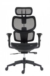 Kancelářská ergonomická židle ETONNANT — síť, černá, nosnost 130 kg