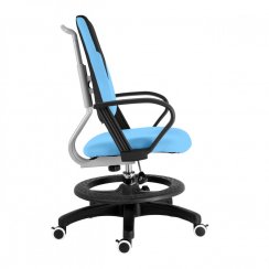 Dětská rostoucí židle s podnoží BAMBINO – látka, černo-světle modrá