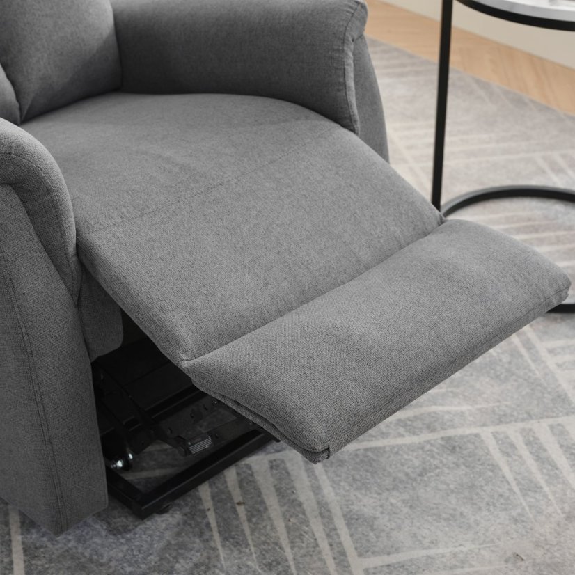 Šedé polohovací masážní křeslo THERMIO s výhřevem a USB