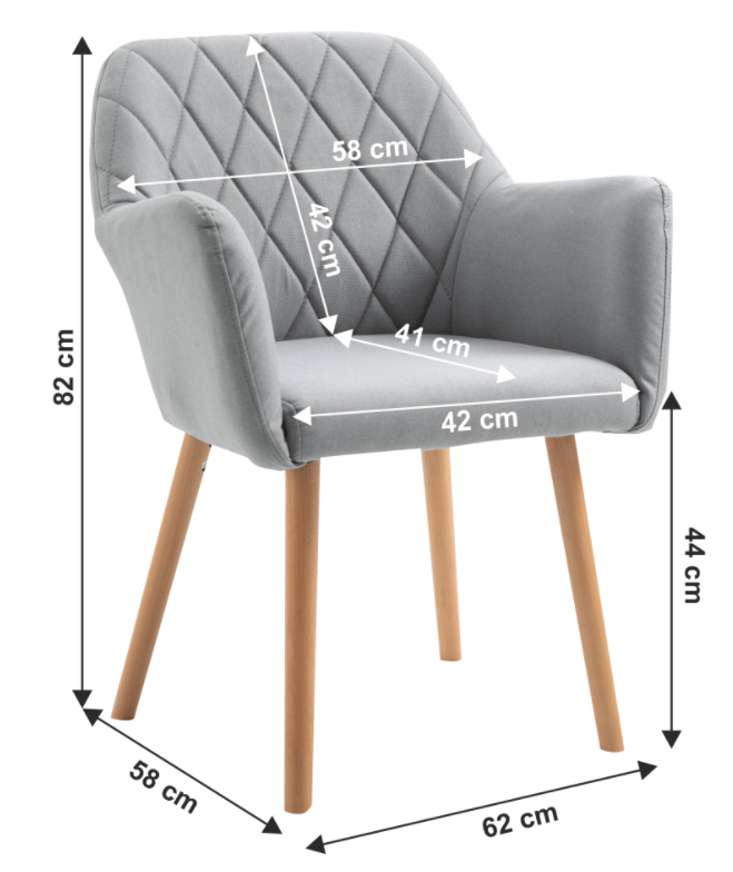 Jídelní křesílko EKIN — masiv buk, látka, více barev