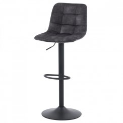Barová stolička TOVARA — kov, látka, sivá