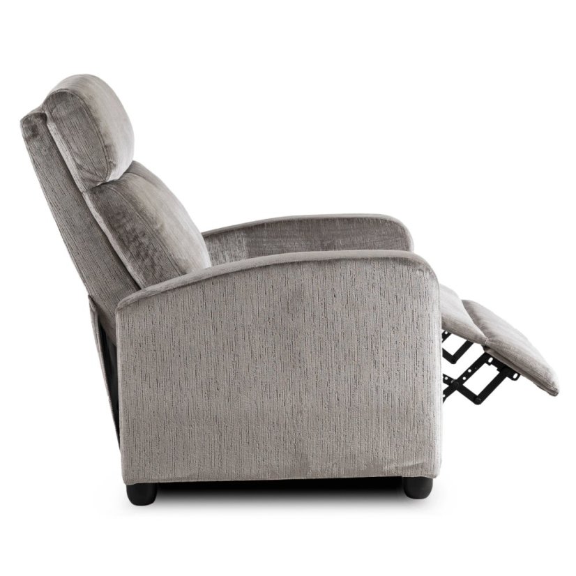 Štýlové Kreslo DANNY — jemného Sivého Zamatu