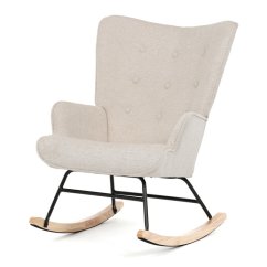 Houpací křeslo YAO – béžová, látka, ergonomický design Autronic