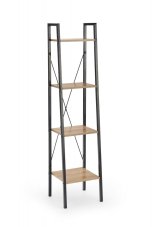 Úzký regál NARVIK - dub sonoma, černá Halmar