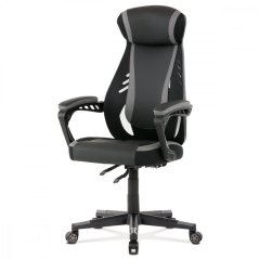 Herní židle FROGGY – ekokůže, látka, černá/šedá Autronic