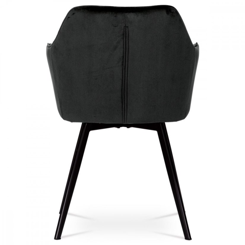 Jedálenské otočné kresielko YELD — kov, látka, čierna