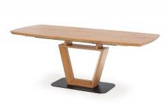 Jedálenský rozkladací stôl BLACKY –⁠ 160x90x76 (+60), dub