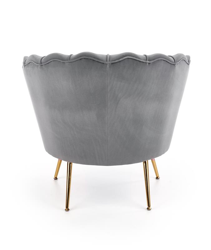 Designové křeslo AMORINITO — kov, šedá látka Halmar