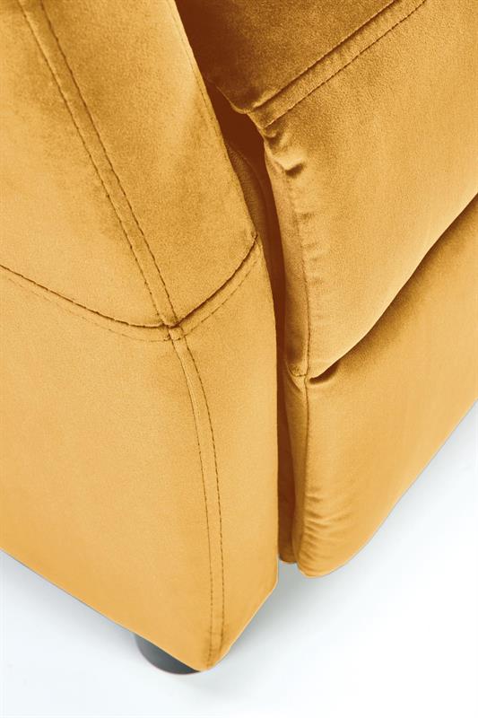 Relaxačné polohovacie TV kreslo FELIPE 2 — látka, žltá