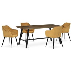 Jídelní stůl TABLON (180x90 cm / 220x90 cm) — masiv, hnědá