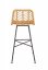 Barová stolička TUCSON –⁠ kov/ratan, prírodná