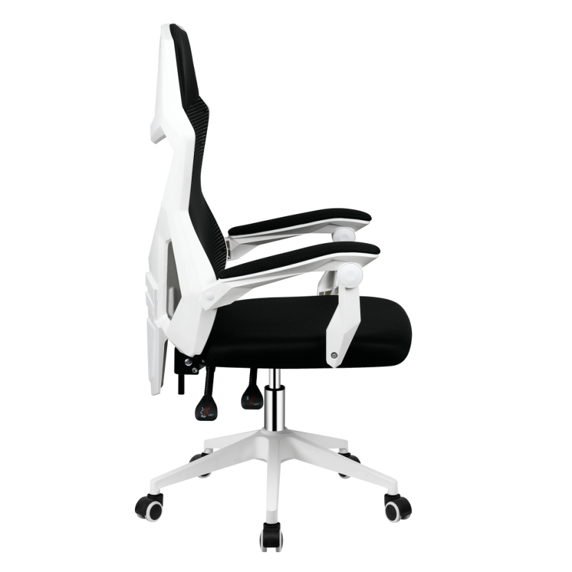 Herná stolička YOKO – plast, sieťovina, čierna / biela