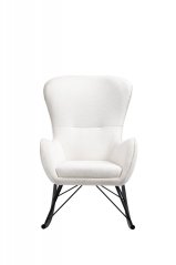 Houpací křeslo LIBERTO 3 — látka, bílá Halmar