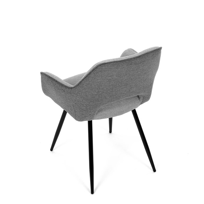 Jedálenská stolička BONY - strieborno-sivá látka, čierny kov