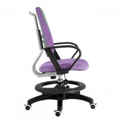 Detská rastúca stolička s podnožou BAMBINO – látka, šedo-fialová