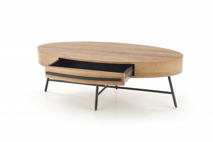 Konferenční stolek CAROLINA — černá / zlatý dub