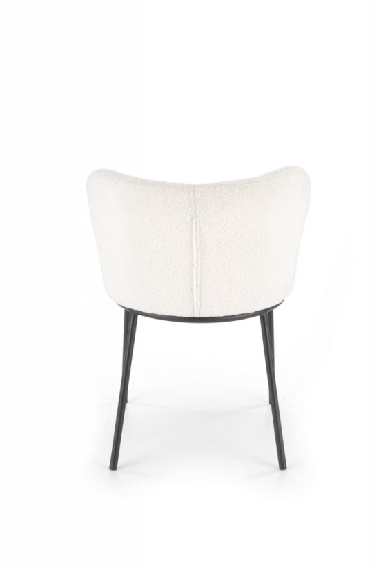 Jedálenská stolička PEKORA — kov, látka, biela