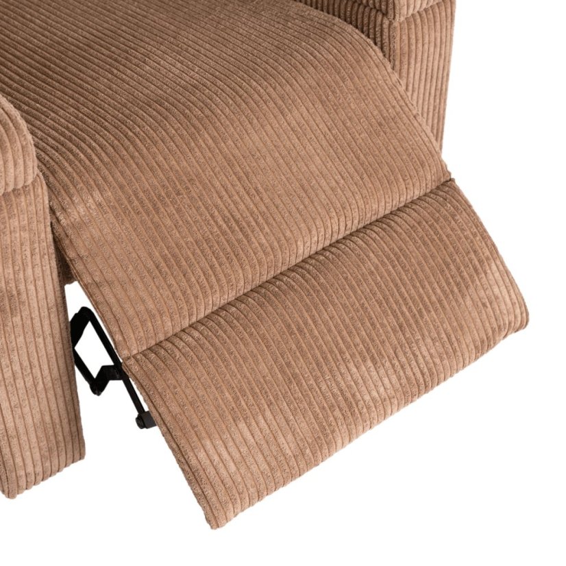 Elegantné hnedé kreslo SPENCER z manšestru