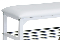 Botník KOBUK s odkladacími policami - kov, koženka, biela