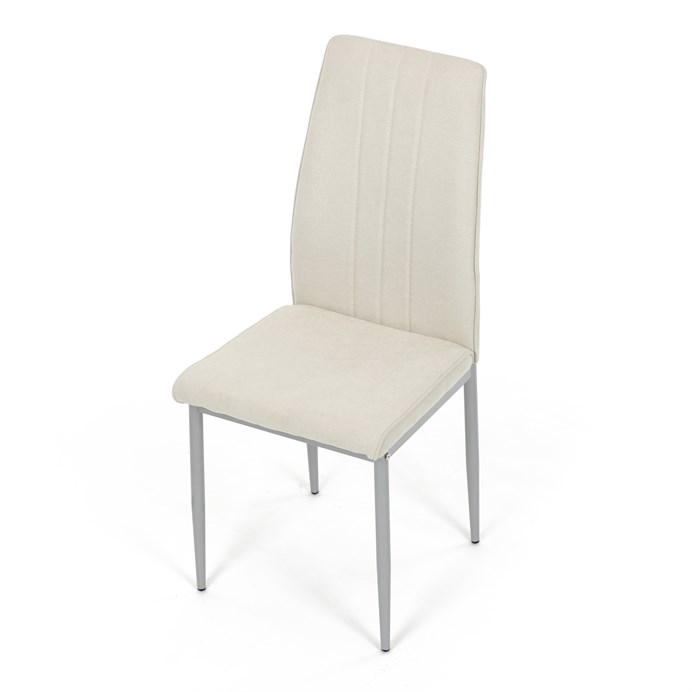 Elegantná jedálenská stolička LENA Autronic s krémovou látkou a sivými nohami