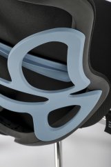 Kancelárska ergonomická stolička GILBERTO — kov, látka, sieť, čierna