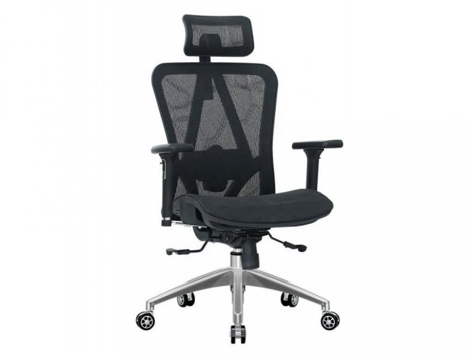 Kancelářská ergonomická židle AIRY PLUS – síť, černá, nosnost 150 kg