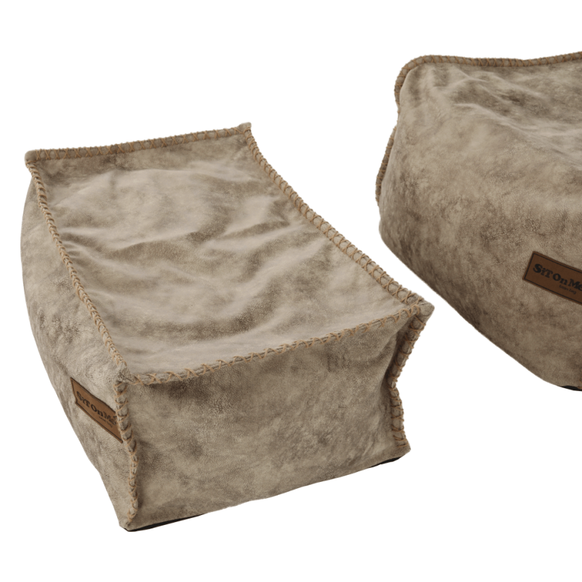 Sedací vak s taburetom FOLAN — béžovohnedá