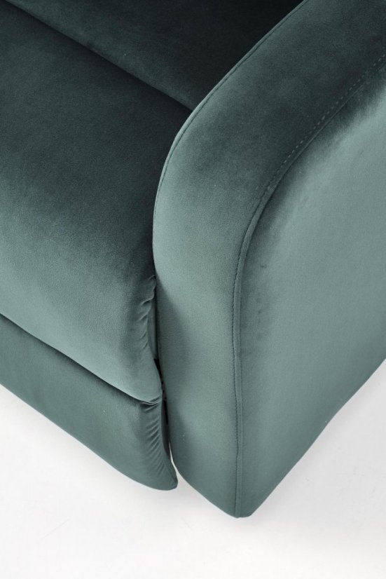 Polohovací TV křeslo WONDER s funkcí houpání — látka, tmavě zelená Halmar