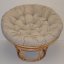 Relaxačný papasan DEMETRIA — ⌀100 cm, ratan, látka, medová / viac farieb