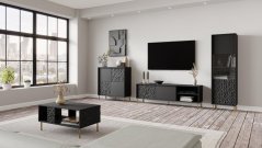 Komoda BULLET — čierna / zlatá