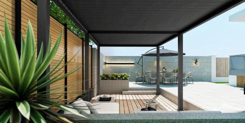 Bioklimatická pergola INTRO PLUS 6x3 m, hliník -  volně stojící