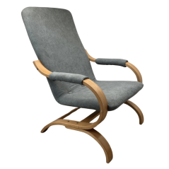 Křeslo pohupovací BADY R17 – masiv, látka, šedá Bradop