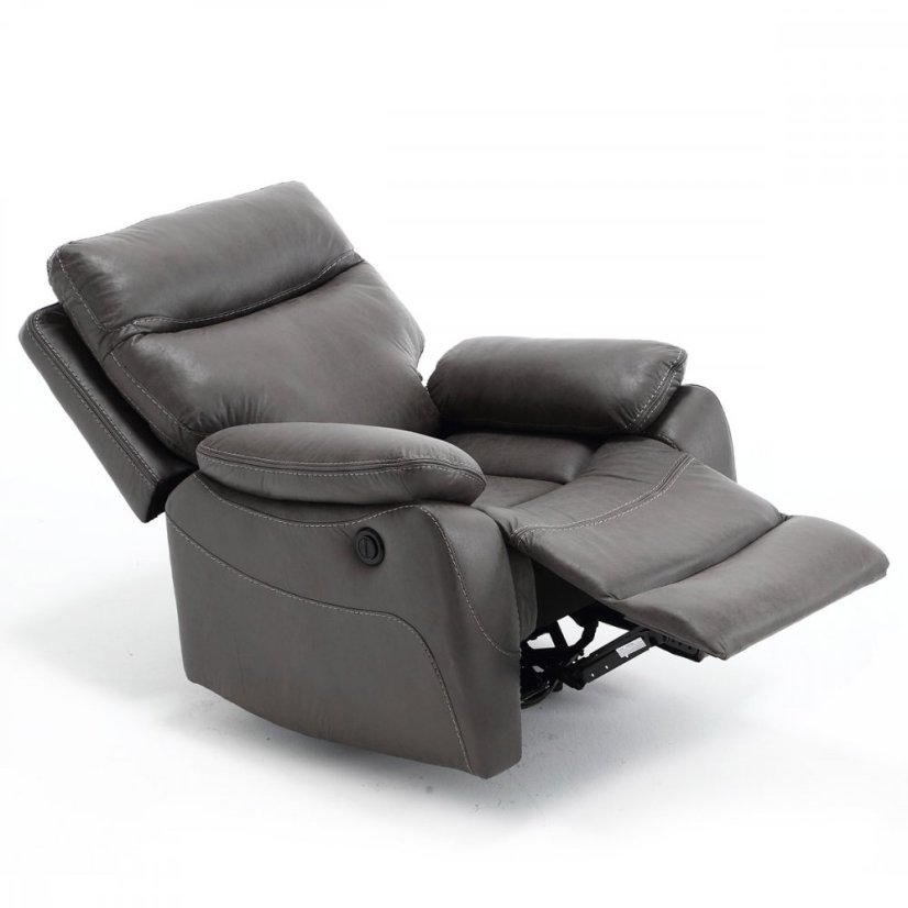 TV křeslo CHRISTOF s elektrickým polohováním — látka, šedá Autronic