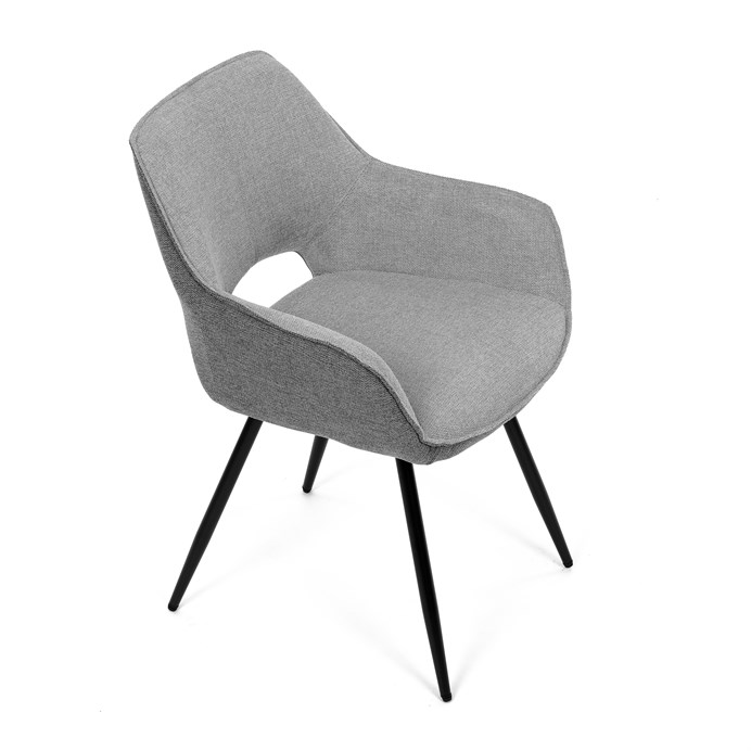 Jedálenská stolička BONY - strieborno-sivá látka, čierny kov