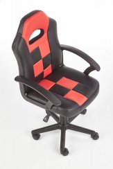 Dětská herní židle na kolečkách STORM – ekokůže, černá / červená