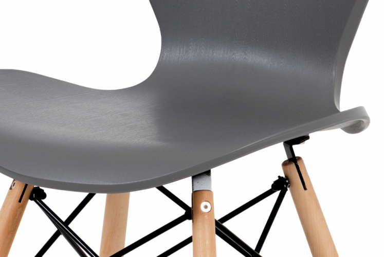 Jídelní židle CANNA — kov, šedý plast