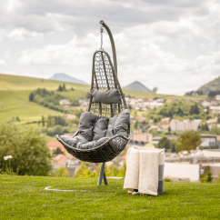 Závěsné křeslo KALEA — šedá, nosnost 130 kg Kondela