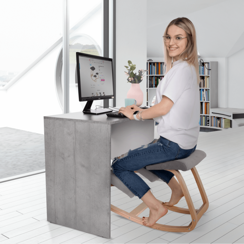 Ergonomická balanční klekačka RENAR – šedohnědá Taupe, březové dřevo, Kondela