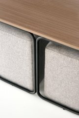 Konferenční stolek se sedacími boxy PAMPA — ořech, šedá Halmar