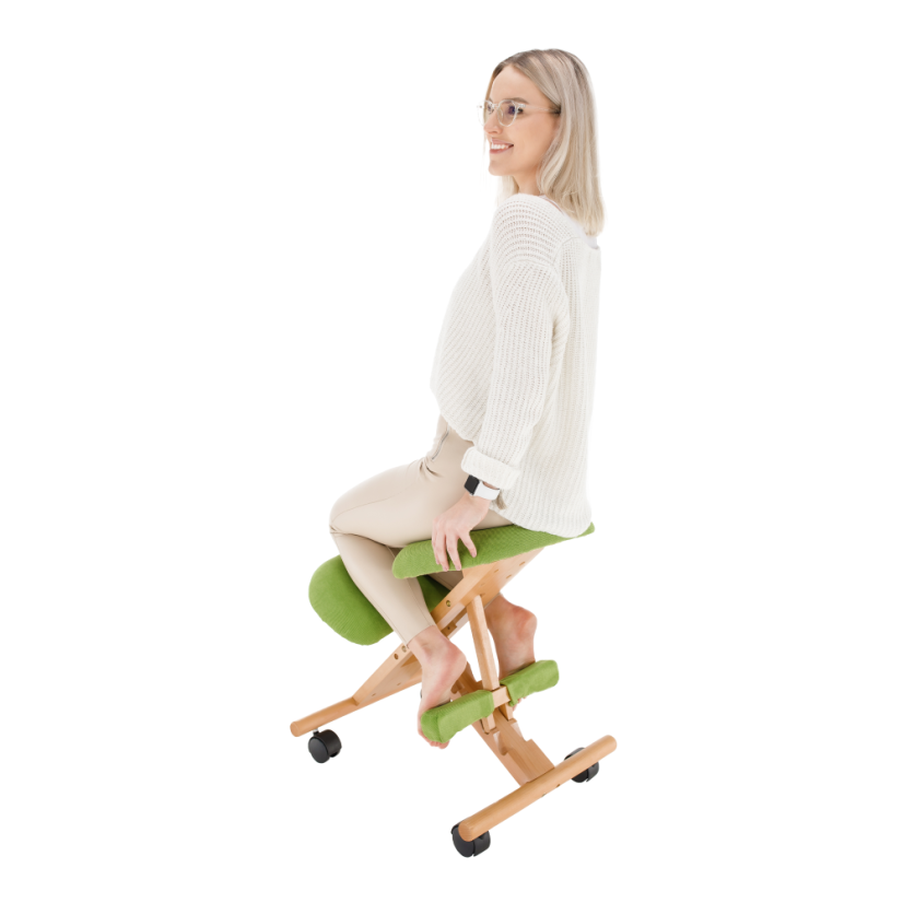 Ergonomická klekosed GROCO – zelená, látka, buk