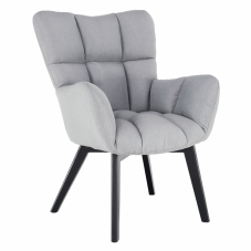 Designové křeslo FONDAR —masiv, látka, šedá Kondela