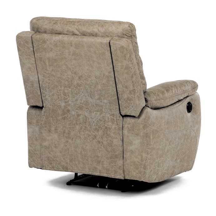 TV křeslo CHRISTOF s elektrickým polohováním — látka vintage, lanýžová Autronic