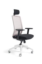 Kancelářská ergonomická židle Bestuhl S30 BLACK/WHITE — červená
