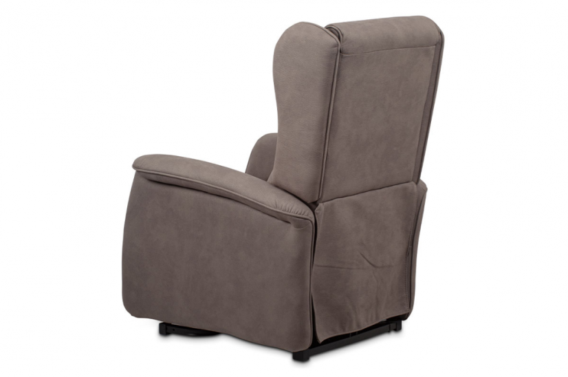 TV křeslo ušák MARLON s elektrickým polohováním — hnědá látka, 2 motory, nosnost 140 kg Autronic