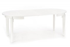 Jídelní kulatý rozkládací stůl SORBUS – 100x100x77 (+100) dřevo, bílá Halmar